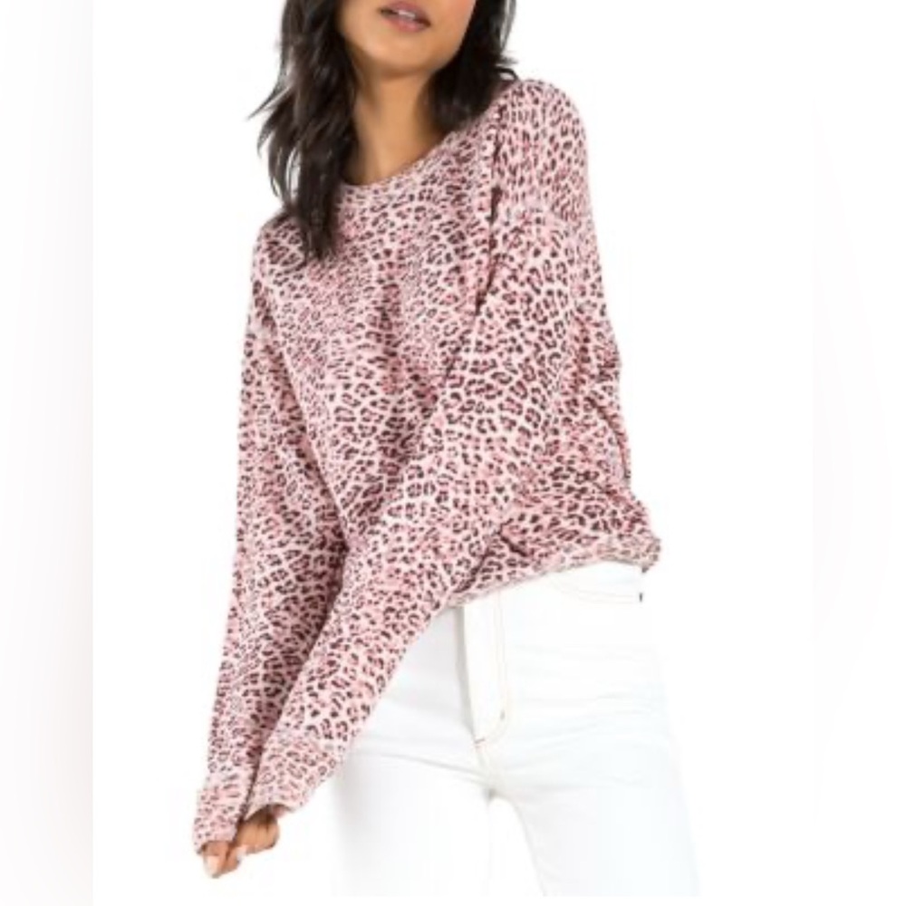 NWOT n:PHILANTHROPY Pink Leopard Print Sweatshirt - L